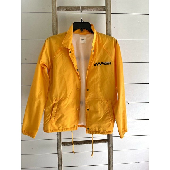 Vans Other - VANS Checker Board Graphic UniSex Yellow Windbreaker Jacket XS Or Child